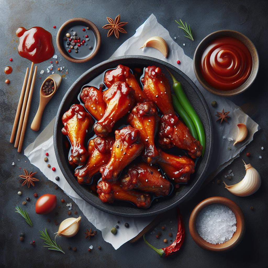 Alitas de pollo glaseadas