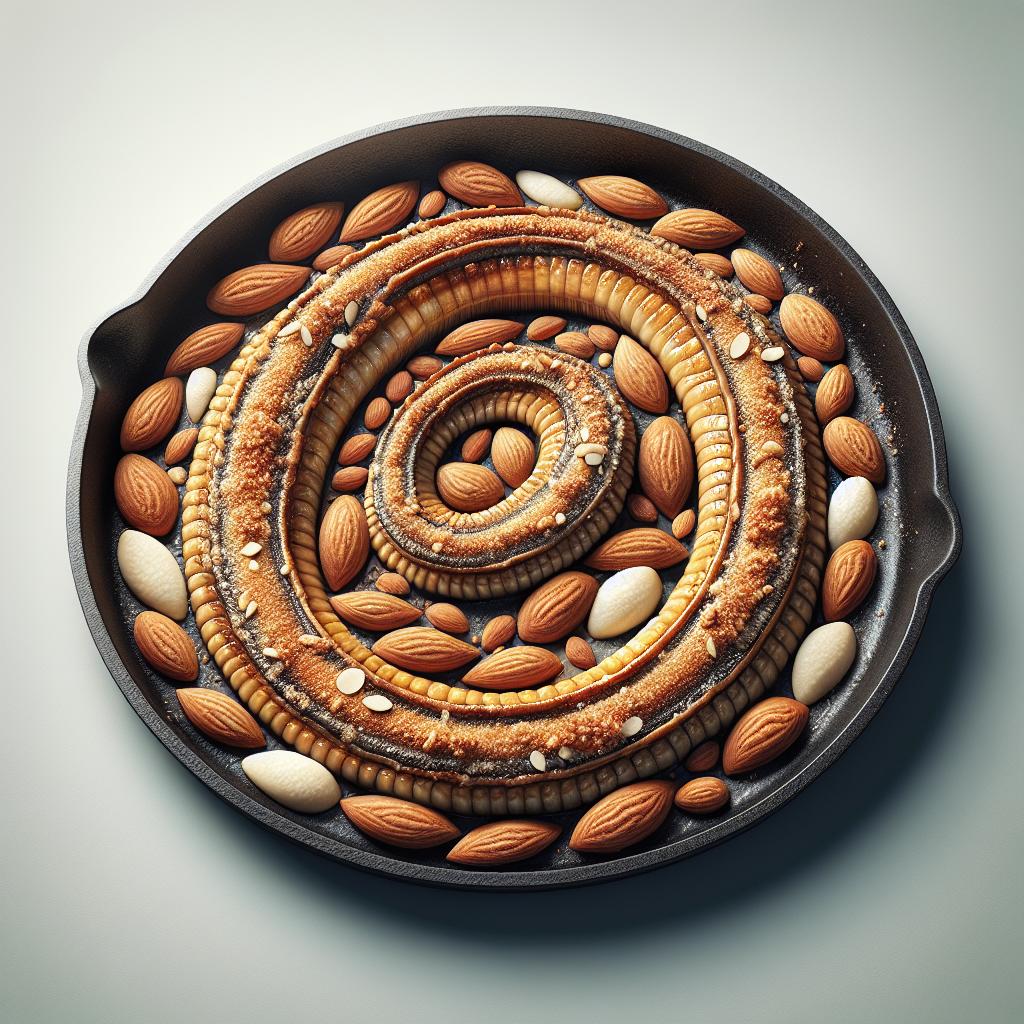 Anguila en costra de almendras