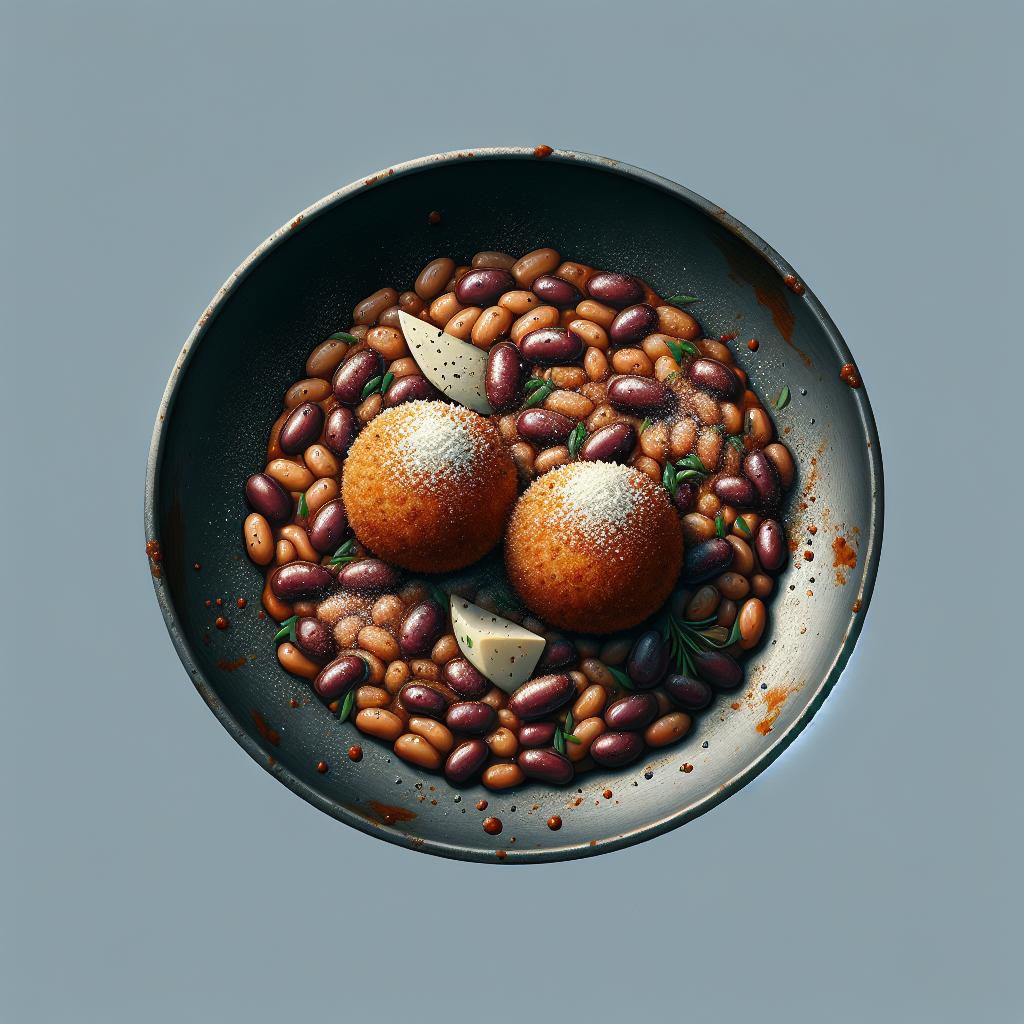 Arancini con ragú de frijoles
