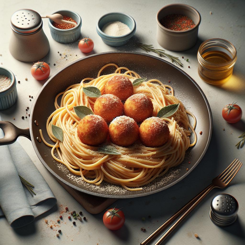 Arancini de espaguetis
