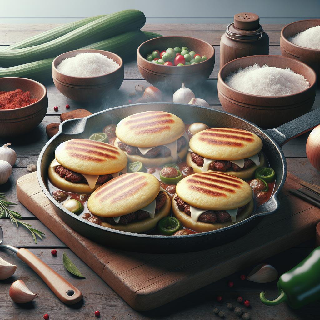 Arepas rellenas de carne