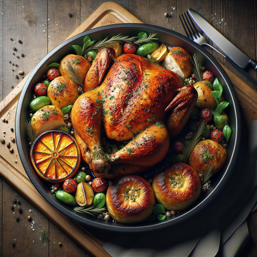 Pollo asado relleno