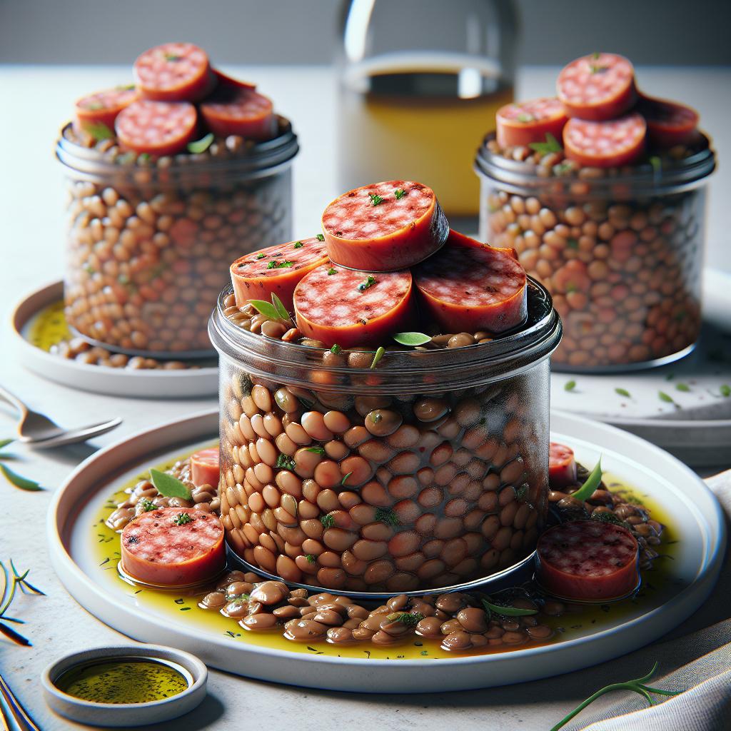 Vasitos de lentejas y cotechino