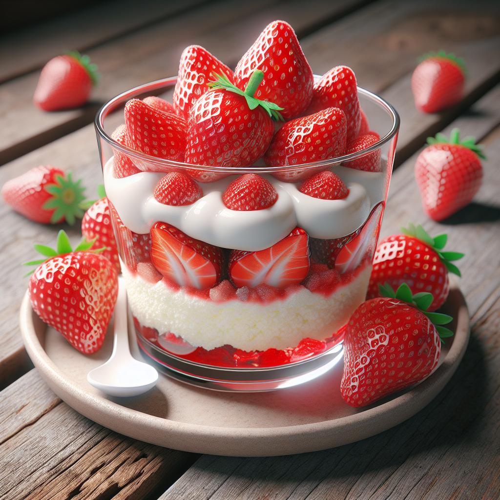 Vasitos de ricotta y fresas