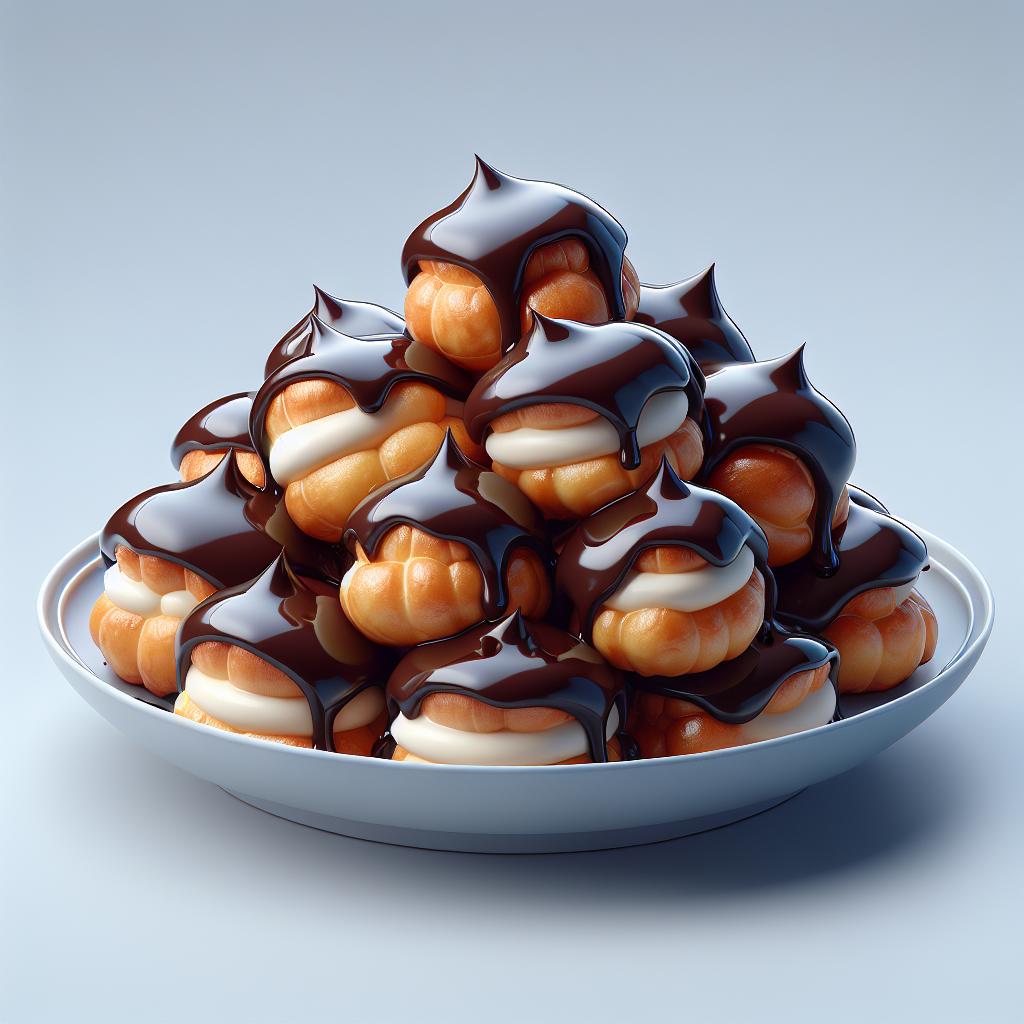 Bignés de crema y chocolate