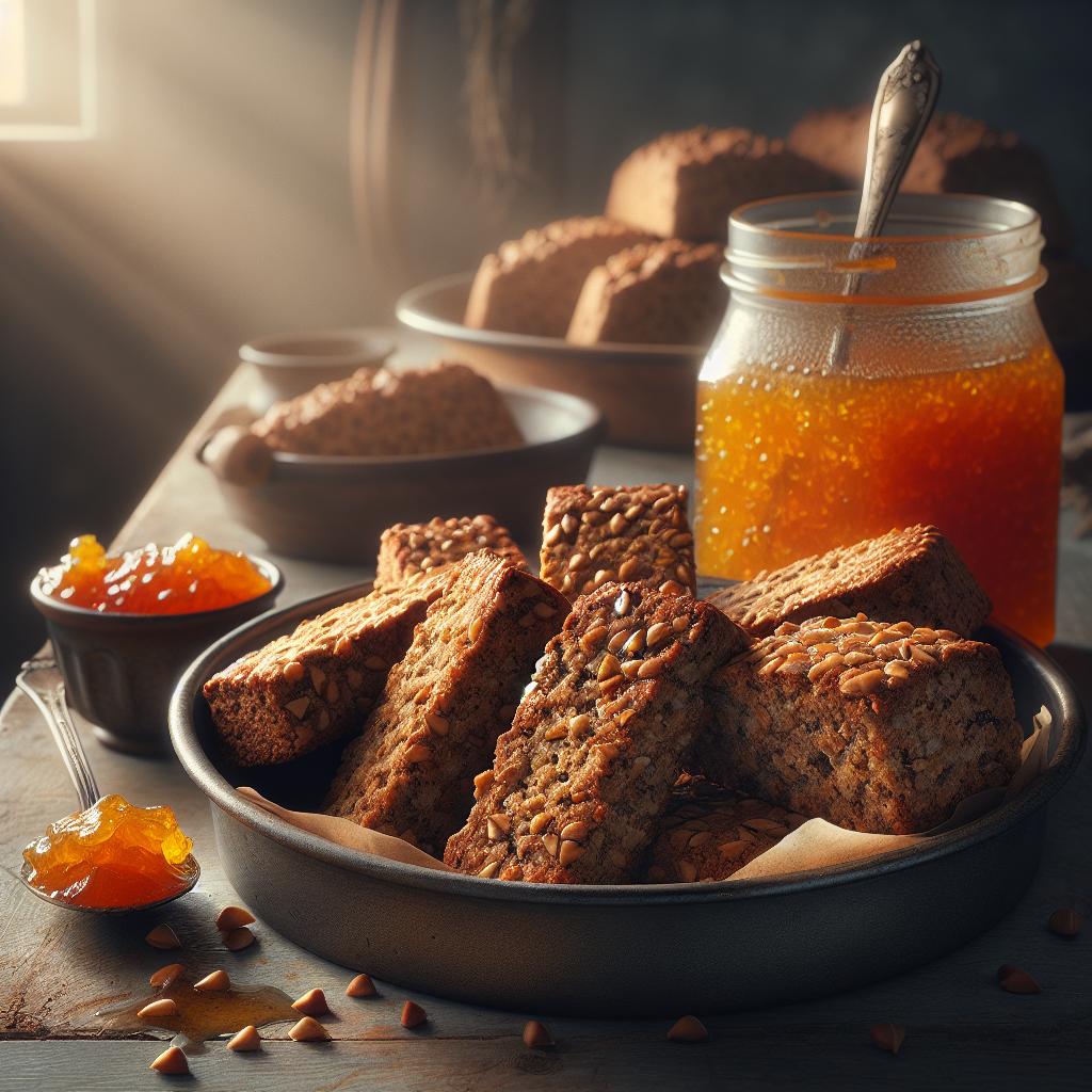 Galletas de trigo sarraceno y mermelada