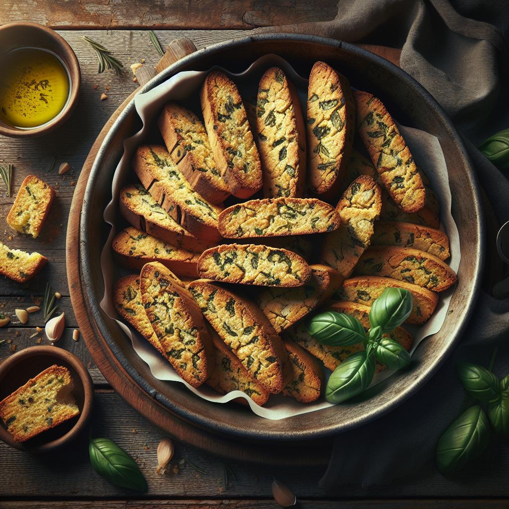 Galletas saladas con albahaca
