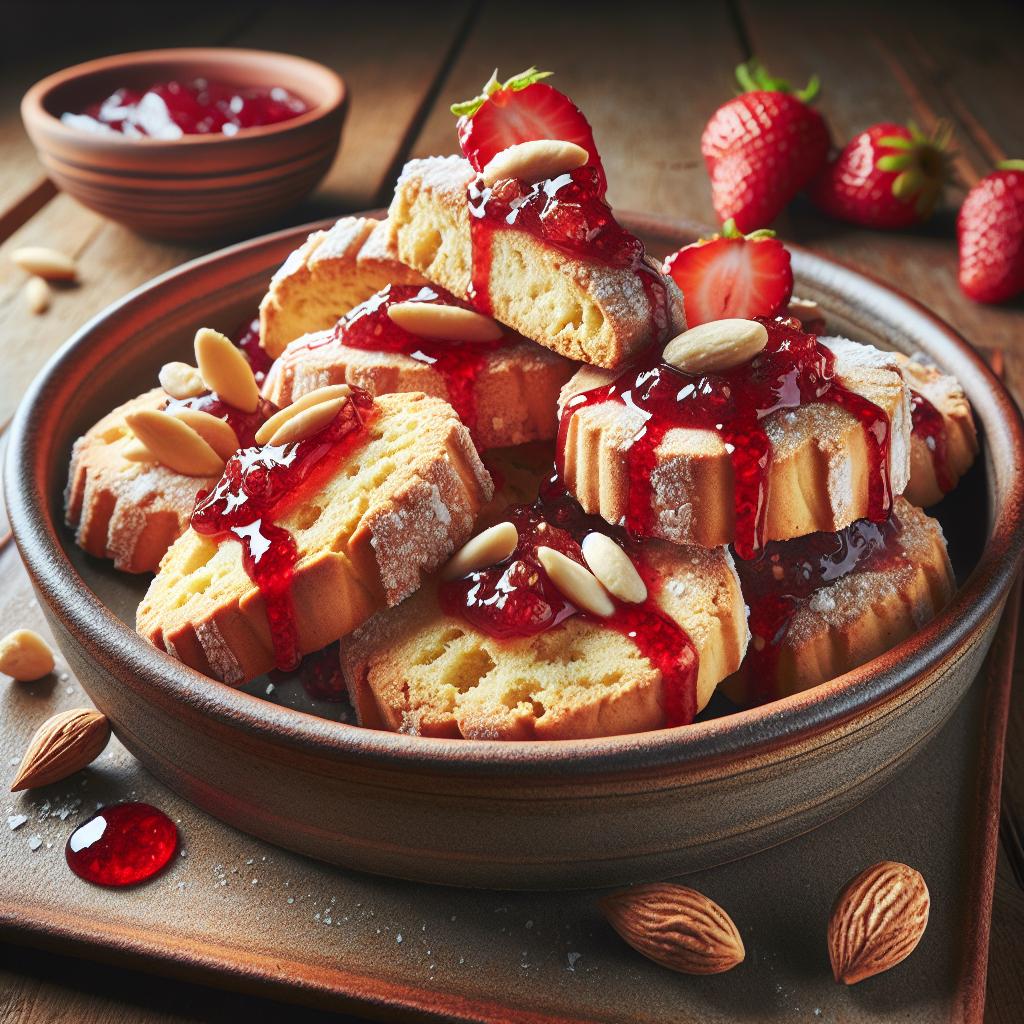 Galletas tirolesas con mermelada de fresas