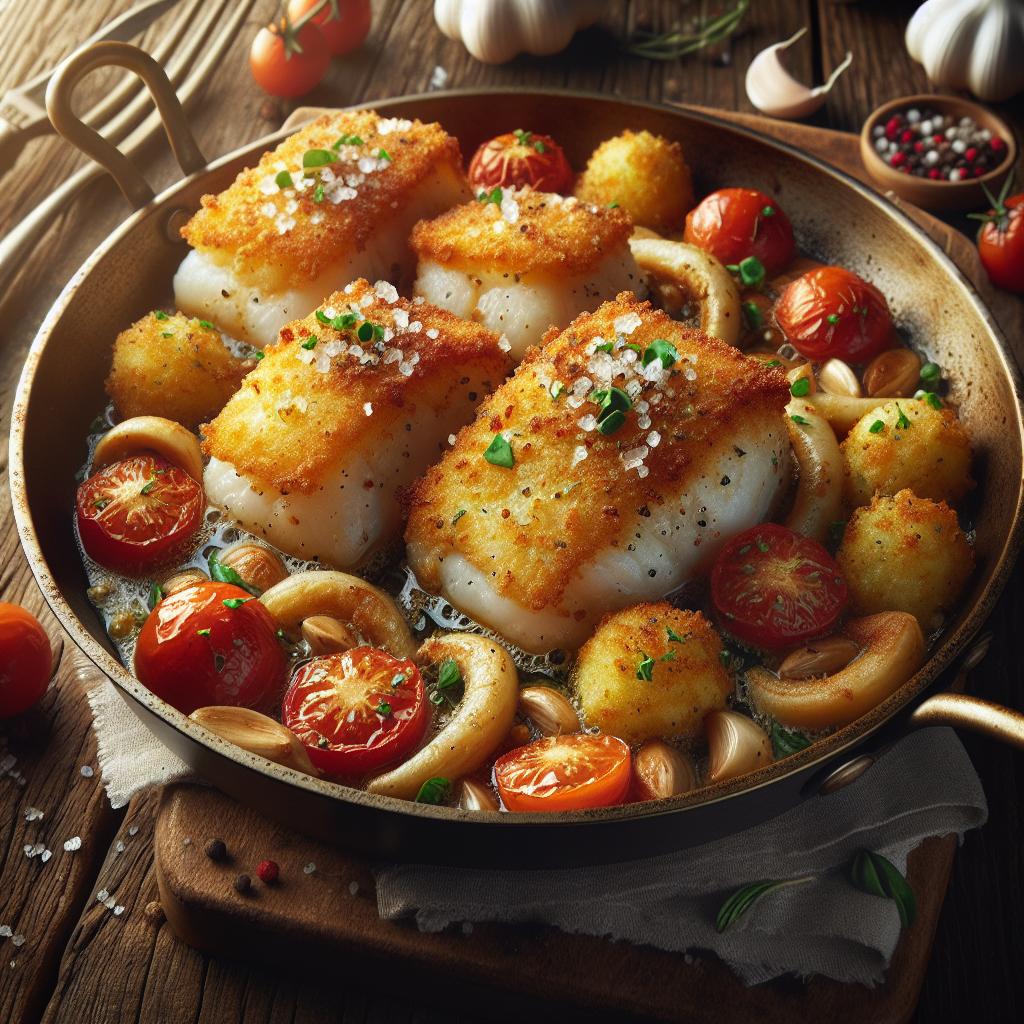 Bocconcini de merluza salteados