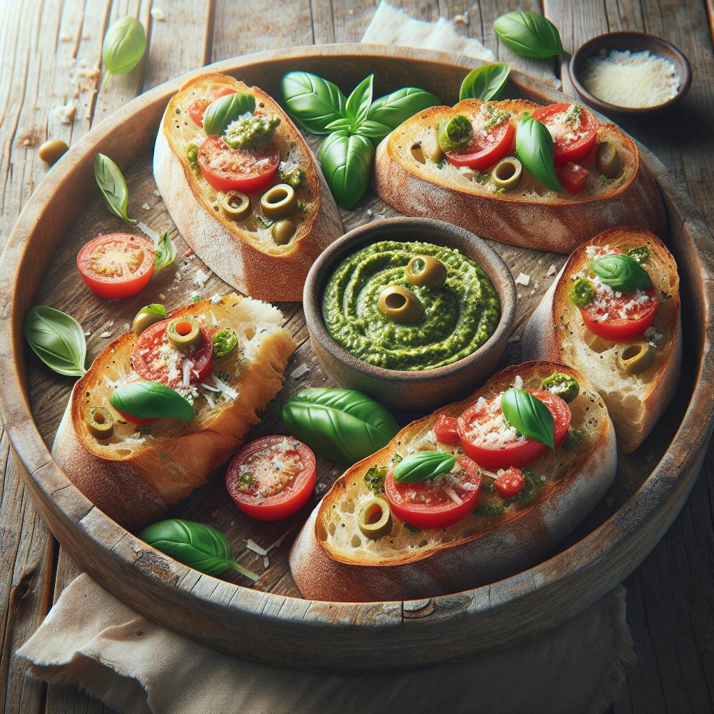 Bruschetta a la crema de aceitunas