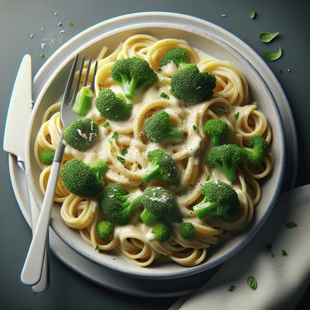 Bucatini cacio e pepe with broccoli