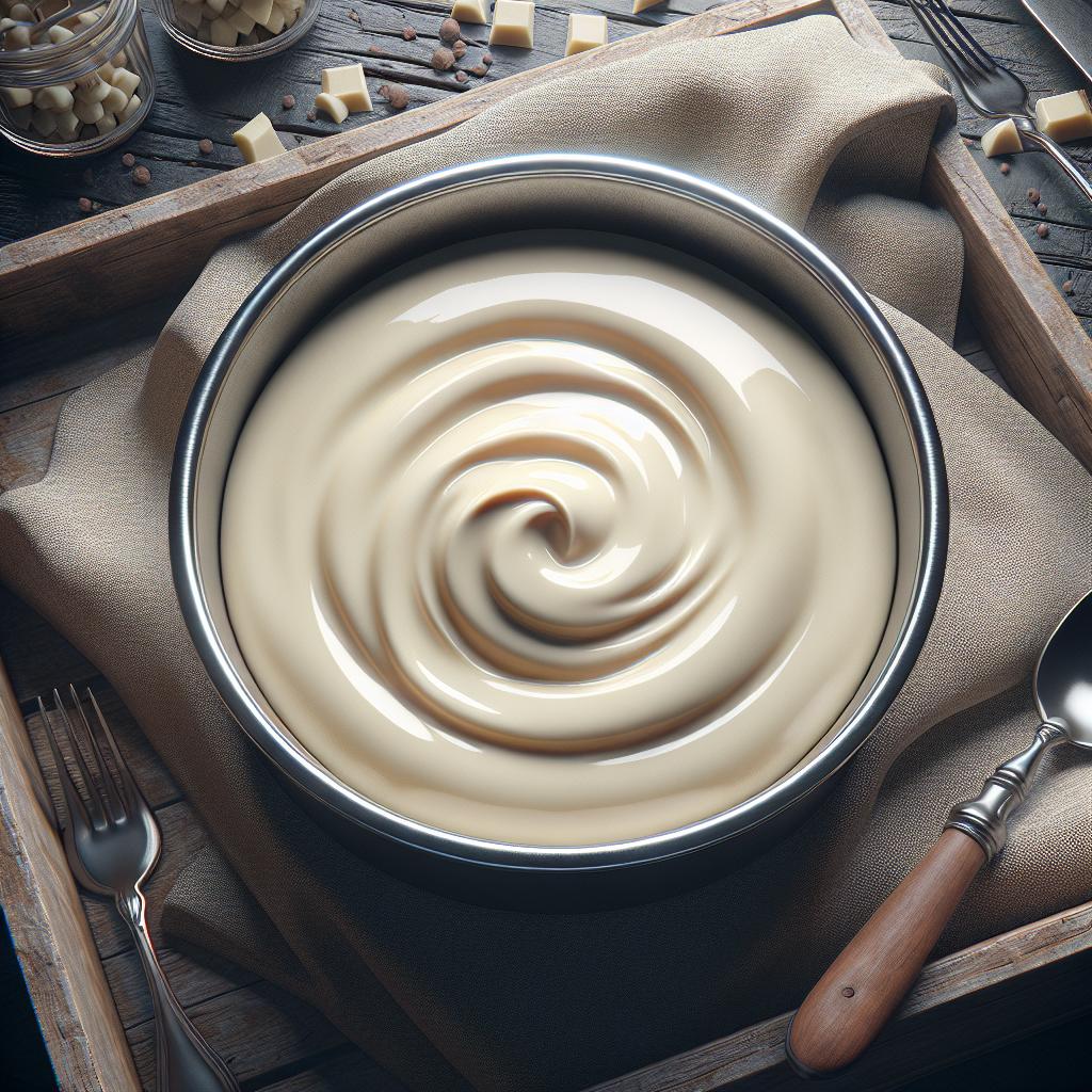 Pudín de chocolate blanco