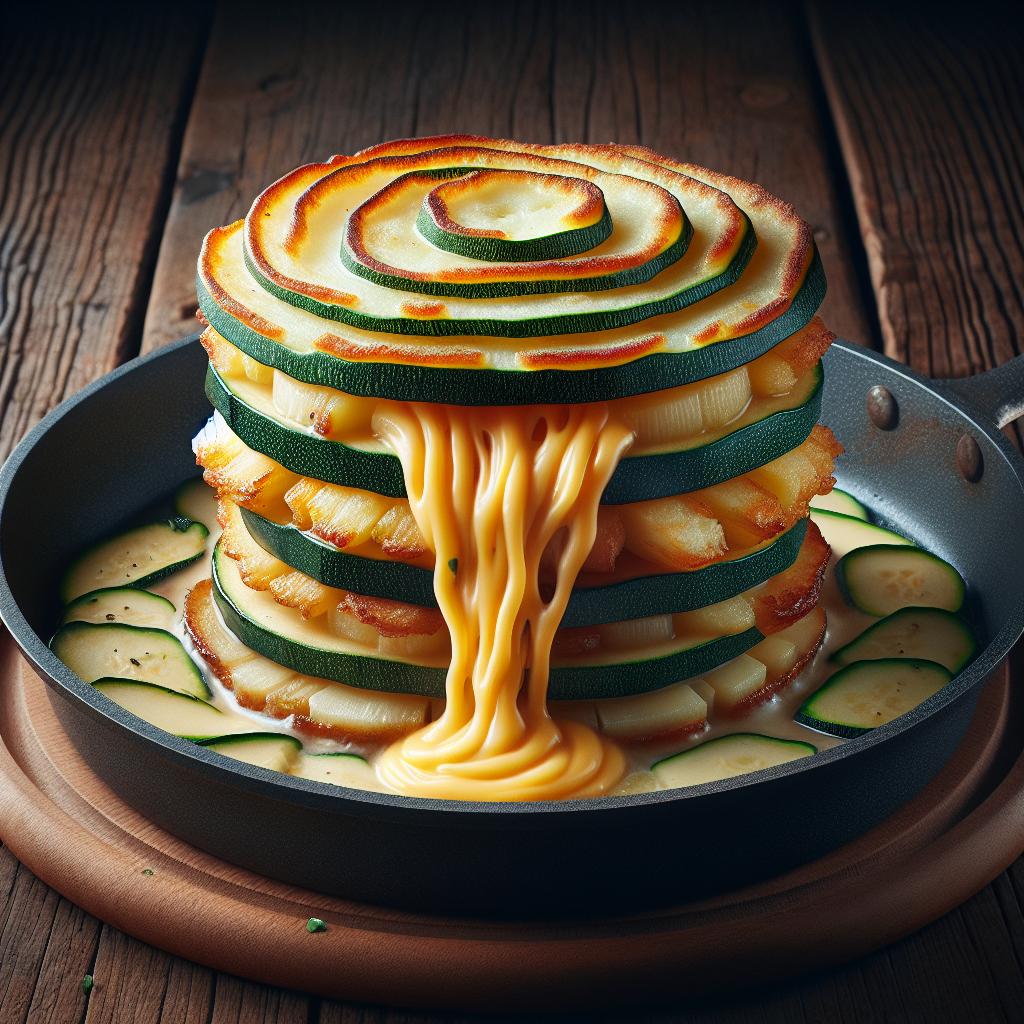 Burger de patatas y calabacines con corazón filante