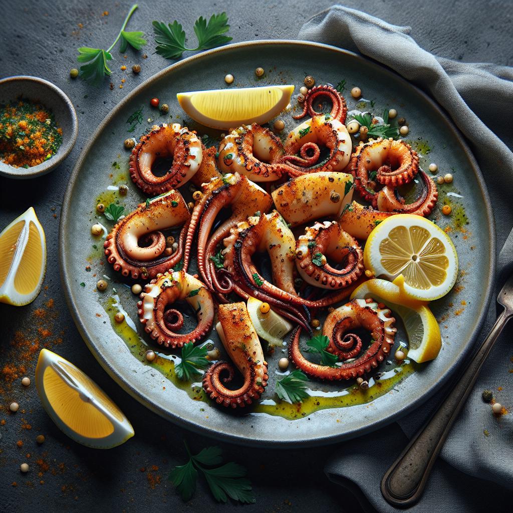 Calamares a la plancha con limón