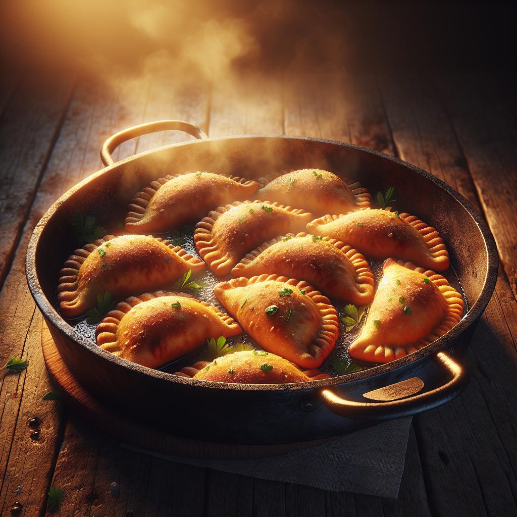 Calzones de patatas en sartén