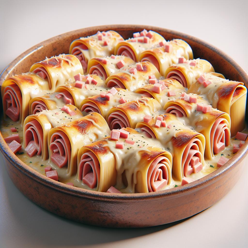 Canelones de jamón y queso