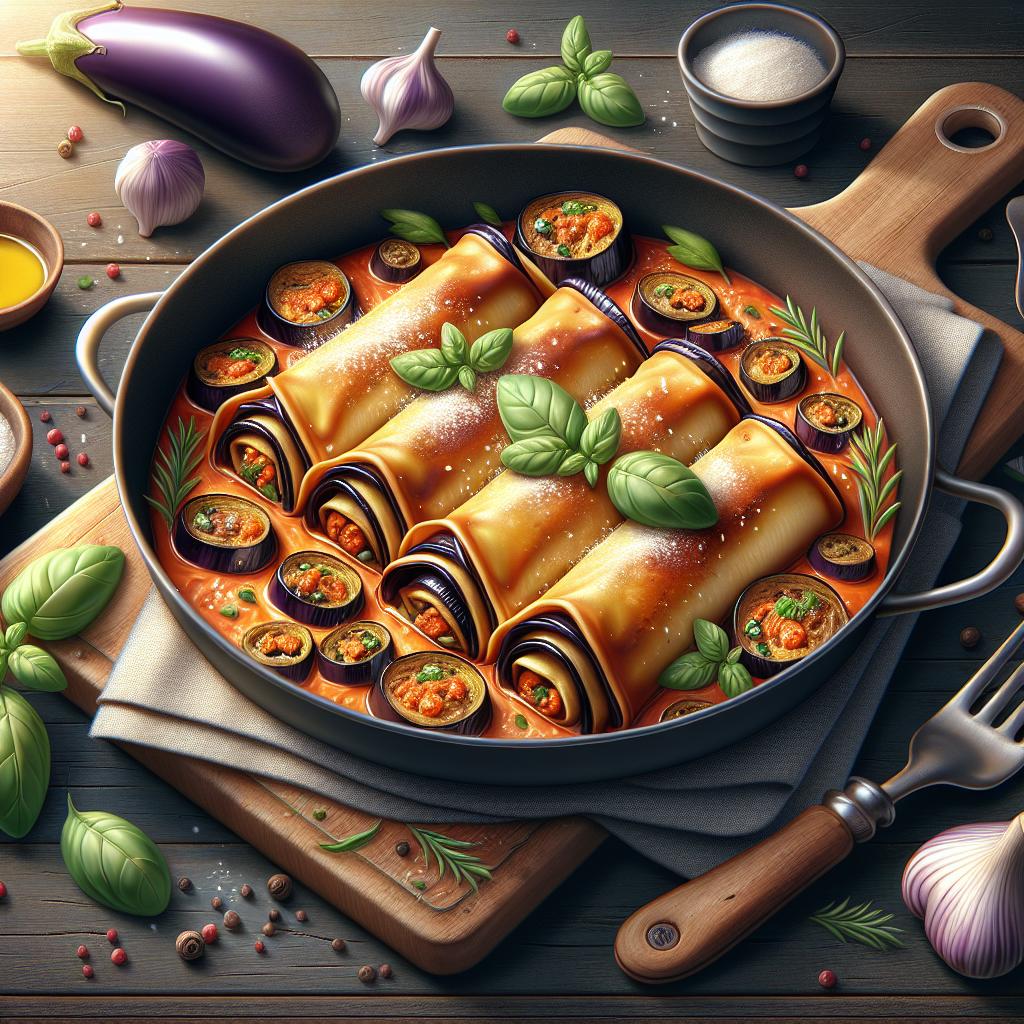 Cannelloni rellenos de berenjenas
