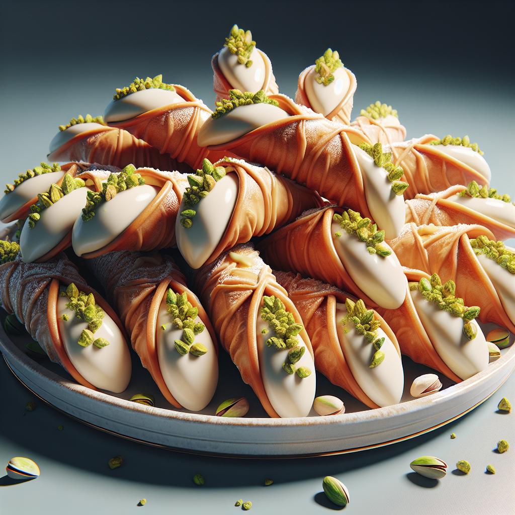 Cannoli de pasta filo al pistacho