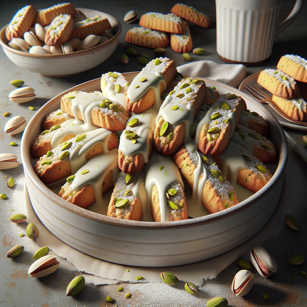 Cantucci al pistacho y chocolate blanco