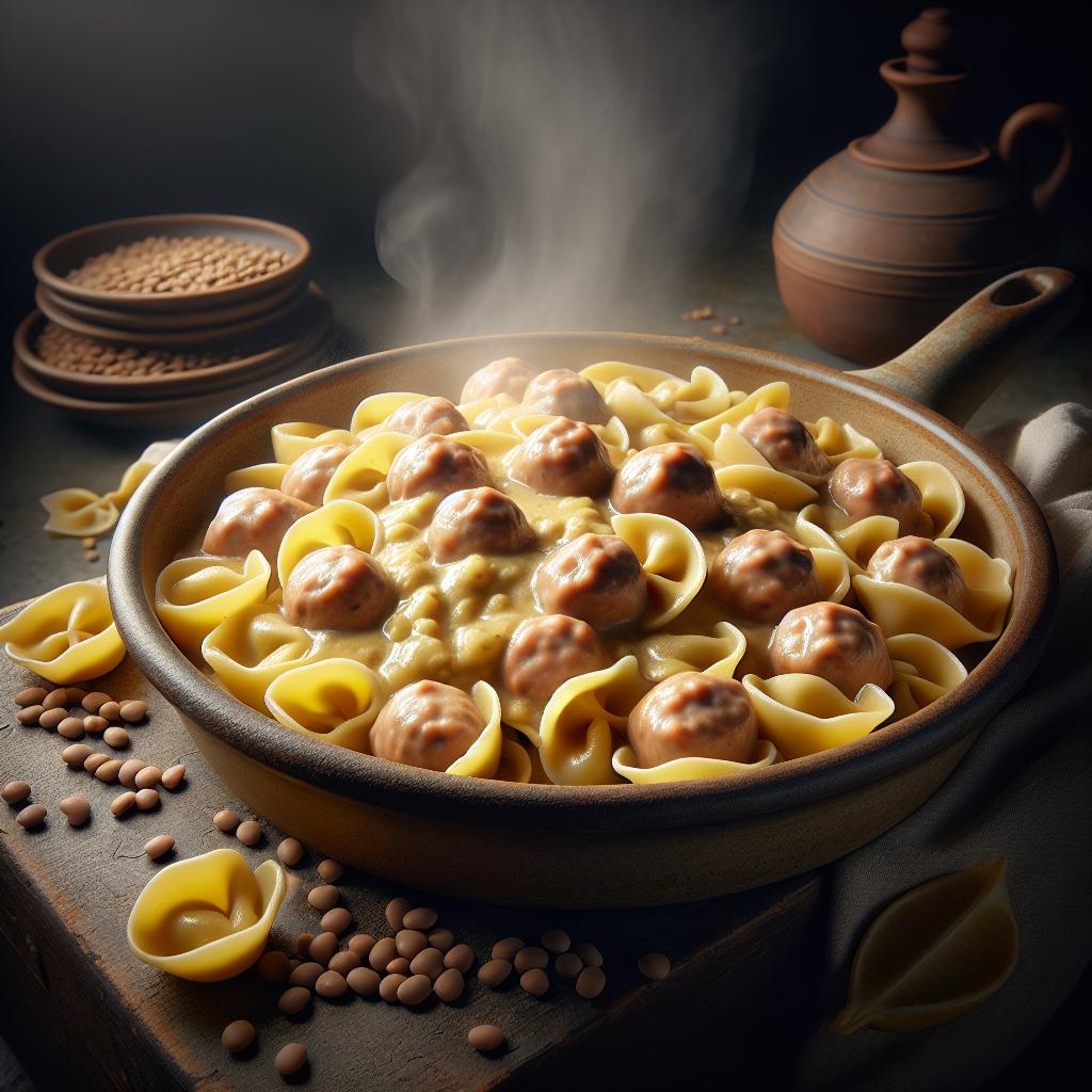 Cappellacci de cotechino y crema de lentejas