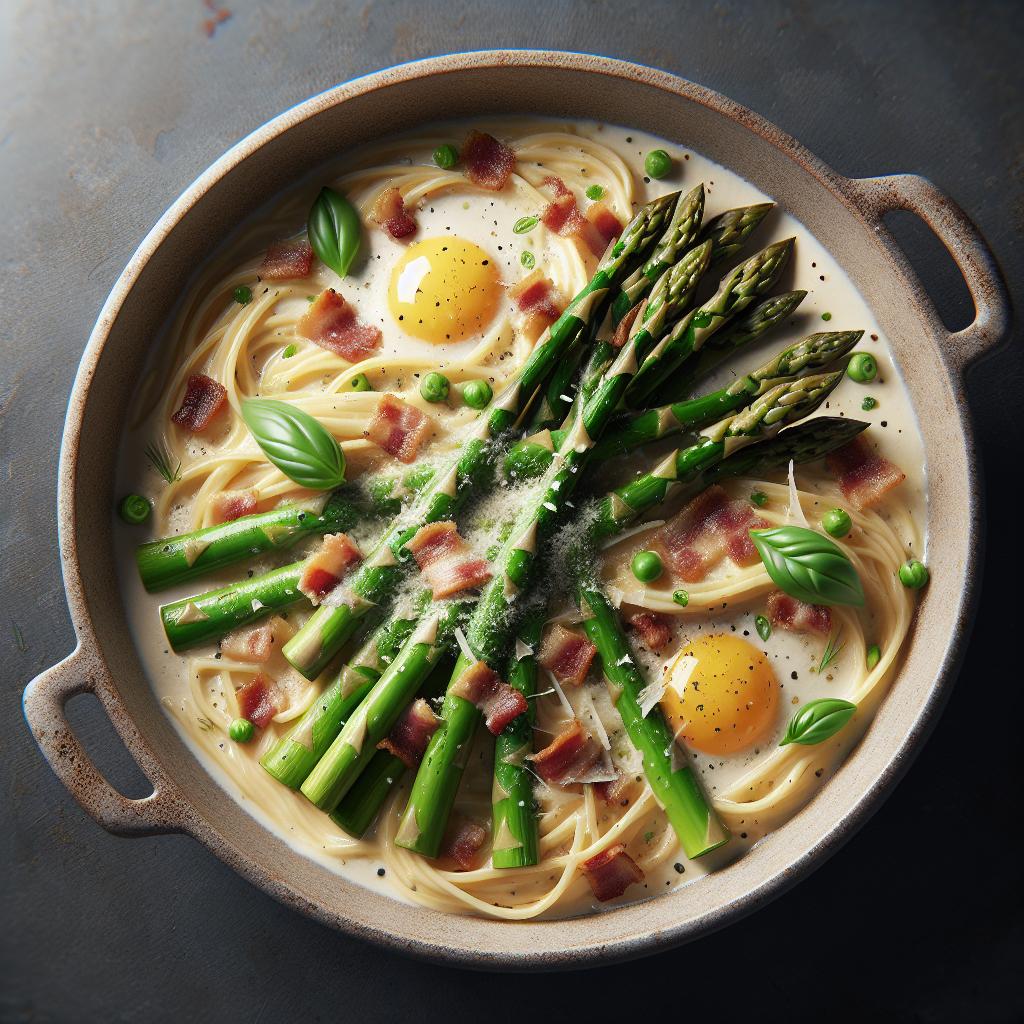 Carbonara de espárragos