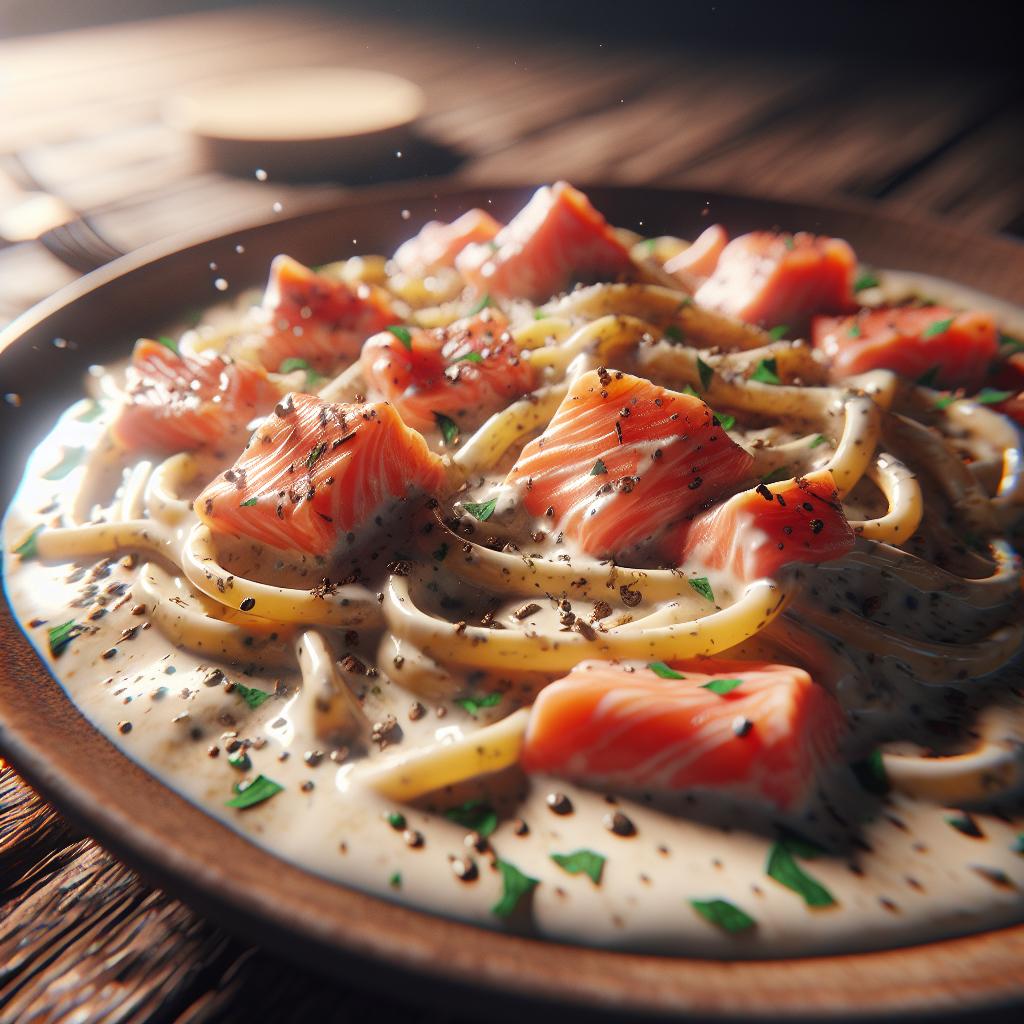 Carbonara de salmón