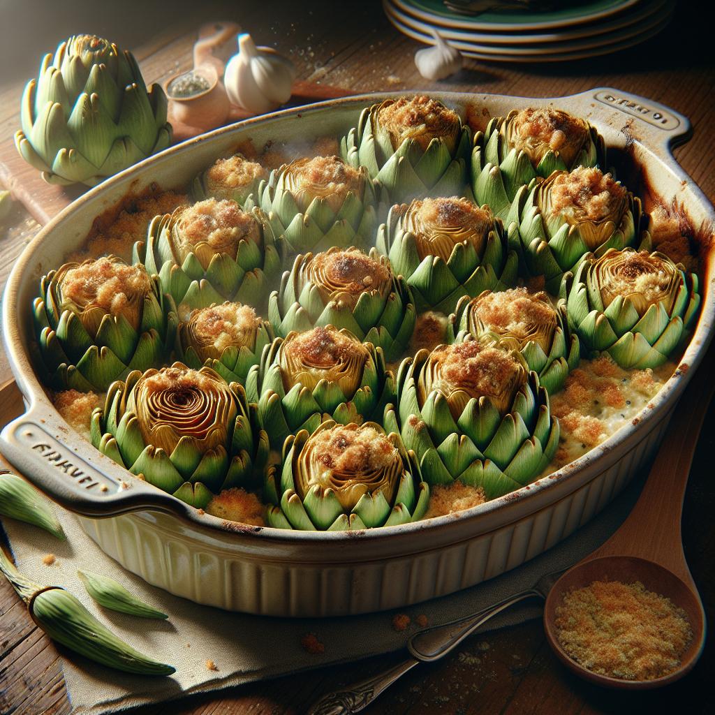 Alcachofas empanadas al horno