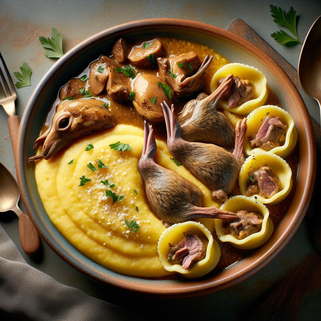 Casoncelli de polenta con conejo