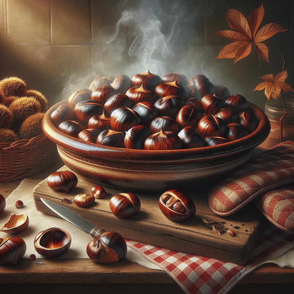 Castañas al horno