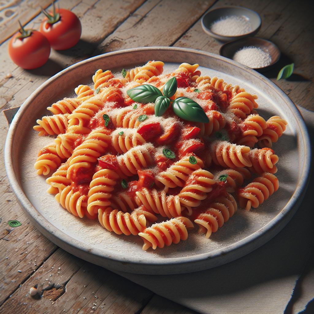 Cavatappi con Crema de Pimientos