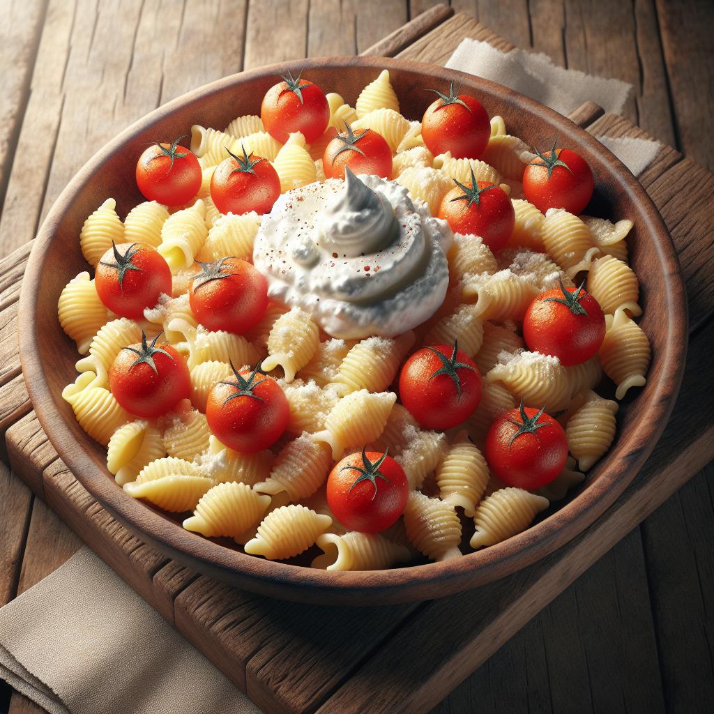 Cavatelli de patatas con tomates cherry y ricotta