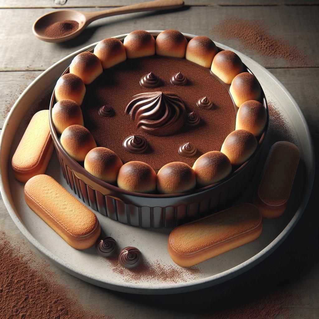 Charlotte con mousse de chocolate negro