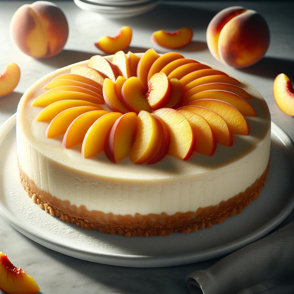 Cheesecake de melocotones sin hornear