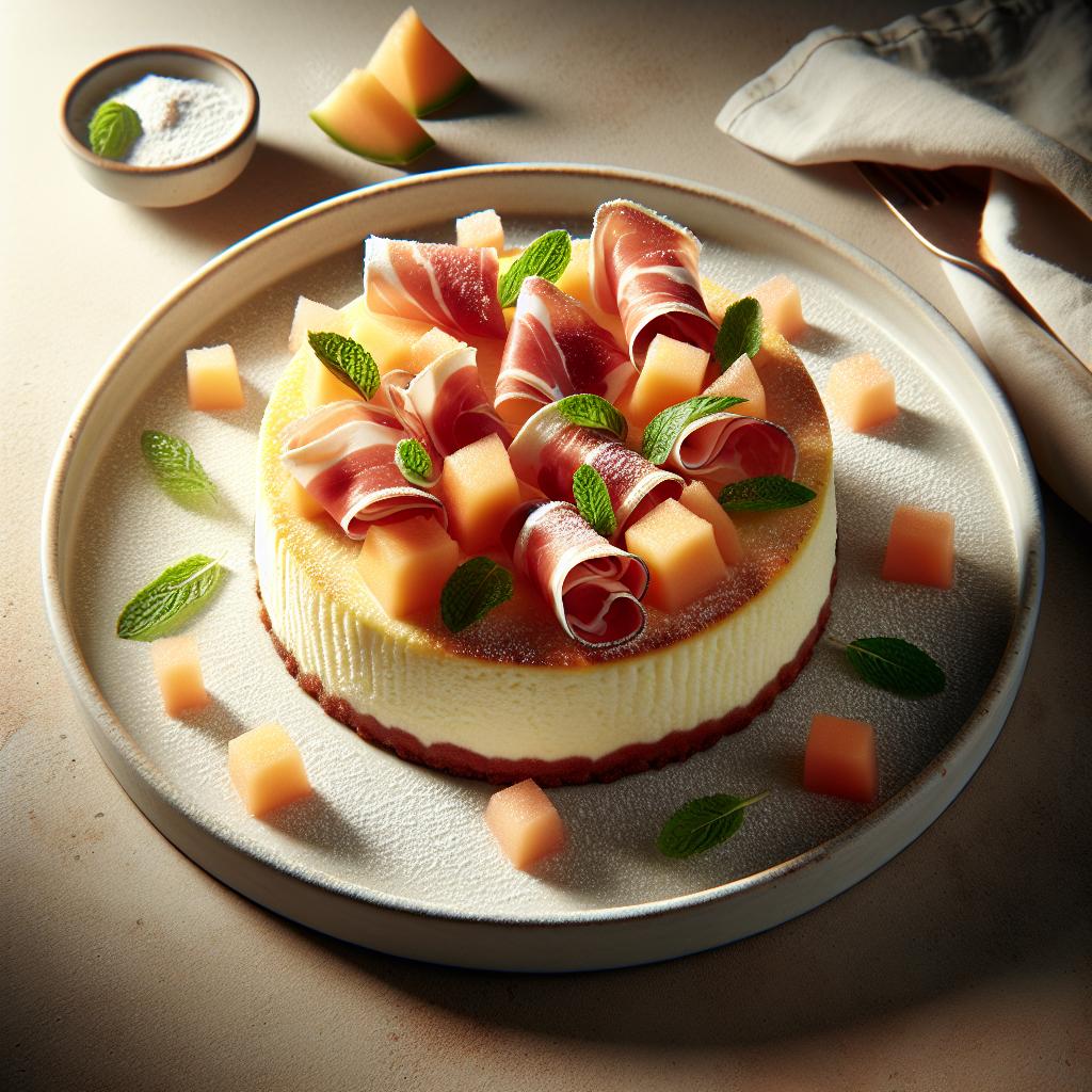 Cheesecake salada de jamón y melón