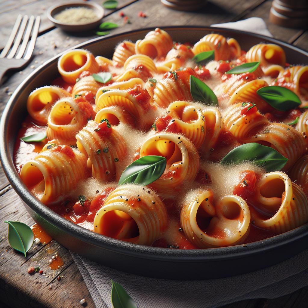 Chiocciole al queso Stelvio y tomate