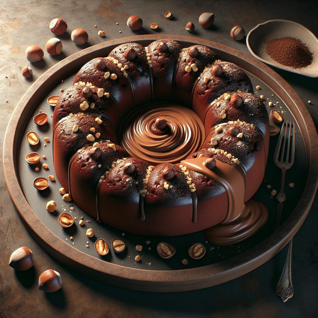 Rosca de chocolate con crema de avellana