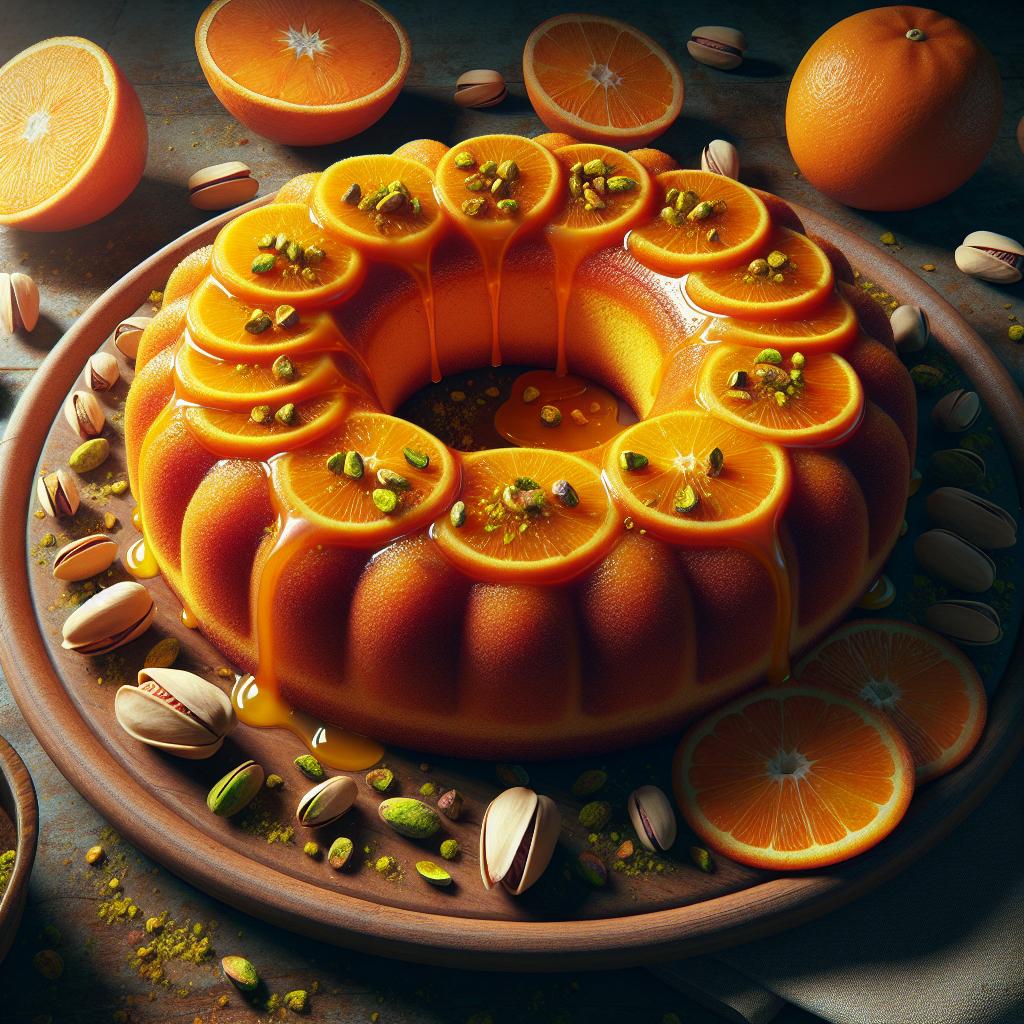 Ciambella de naranja y pistachos