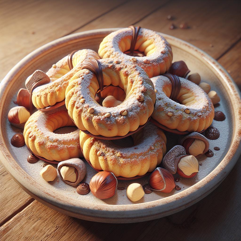 Rosquillas de chocolate y avellanas