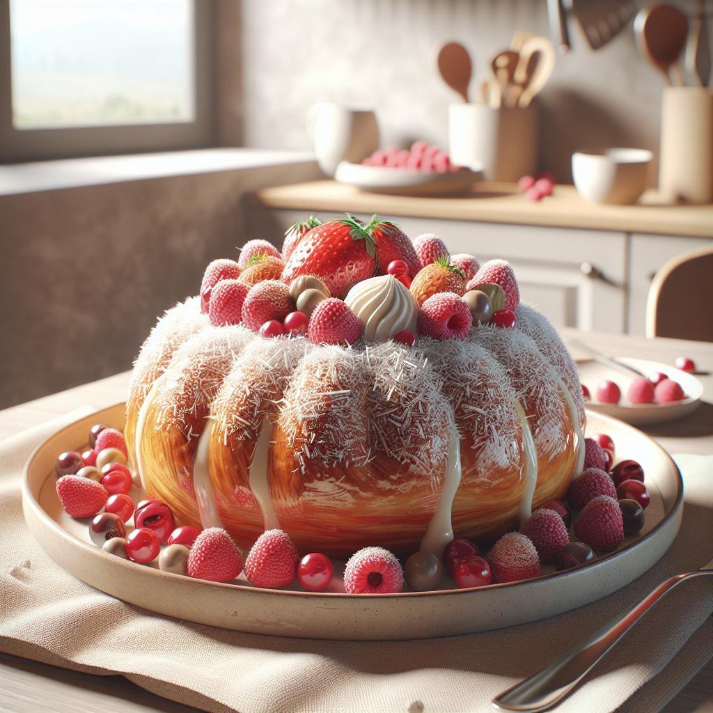 Rosquillas de coco y frutos rojos