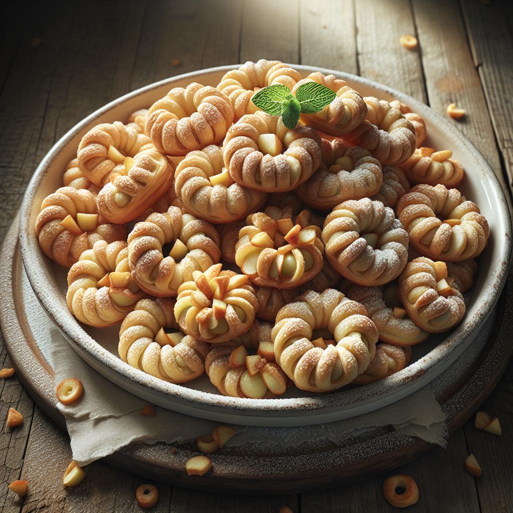 Rosquillas hojaldradas de manzana