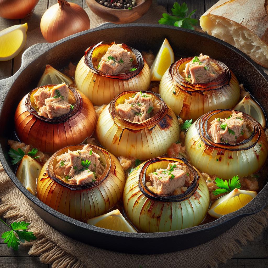 Cebollas con atún