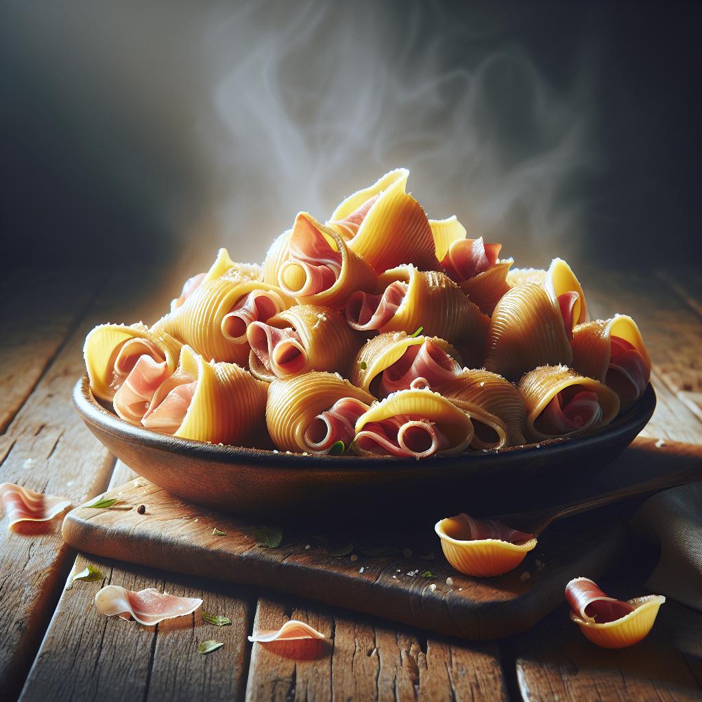 Conchiglioni rellenos de jamón