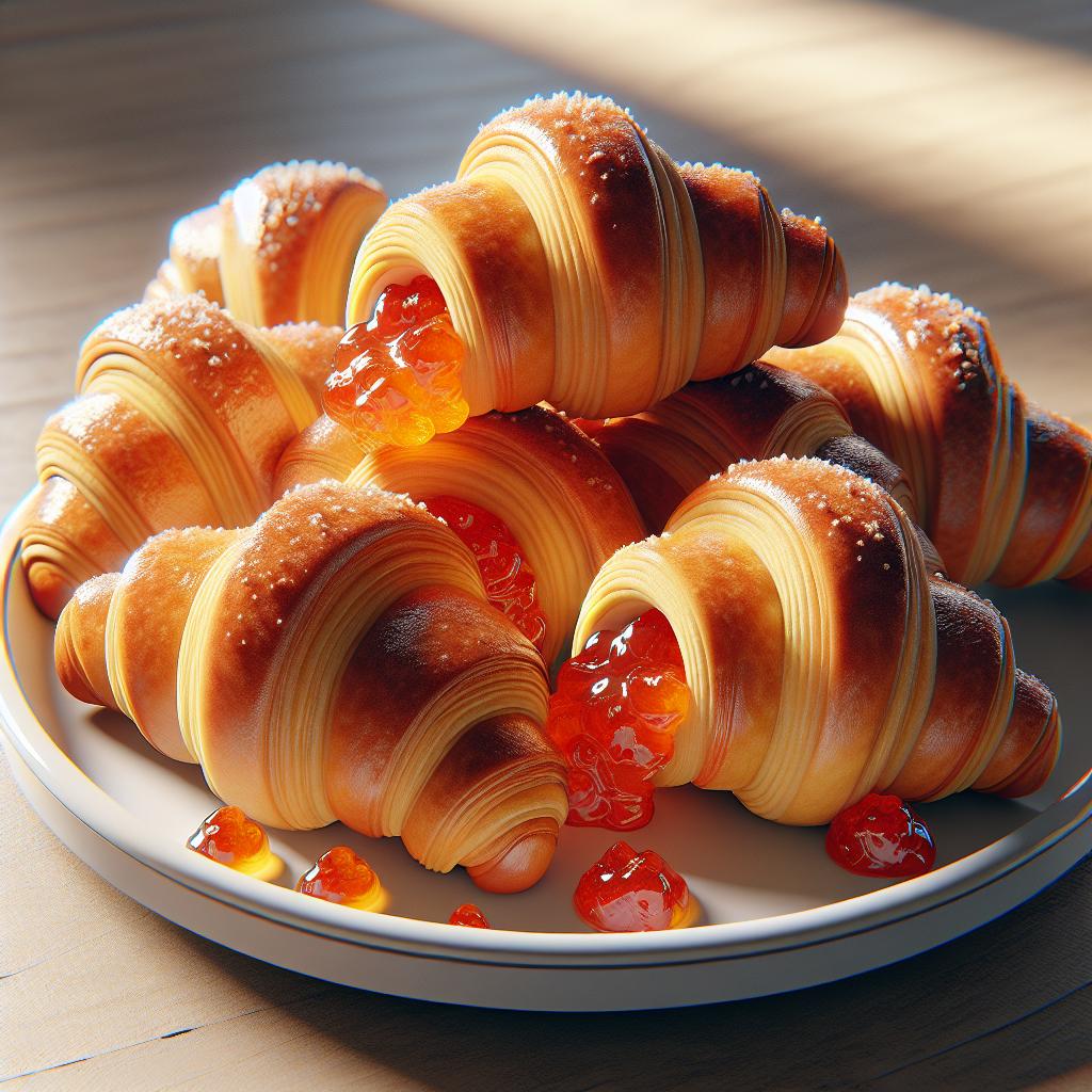 Croissants rellenos de confitura