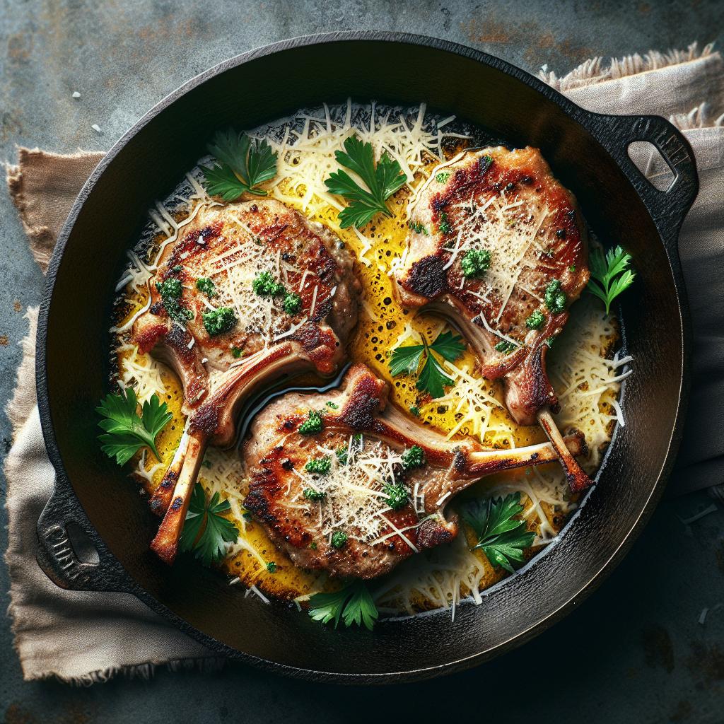 Chuletas de cordero con parmesano y perejil