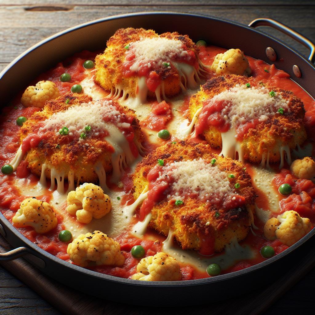 Chuletas de coliflor a la parmesana