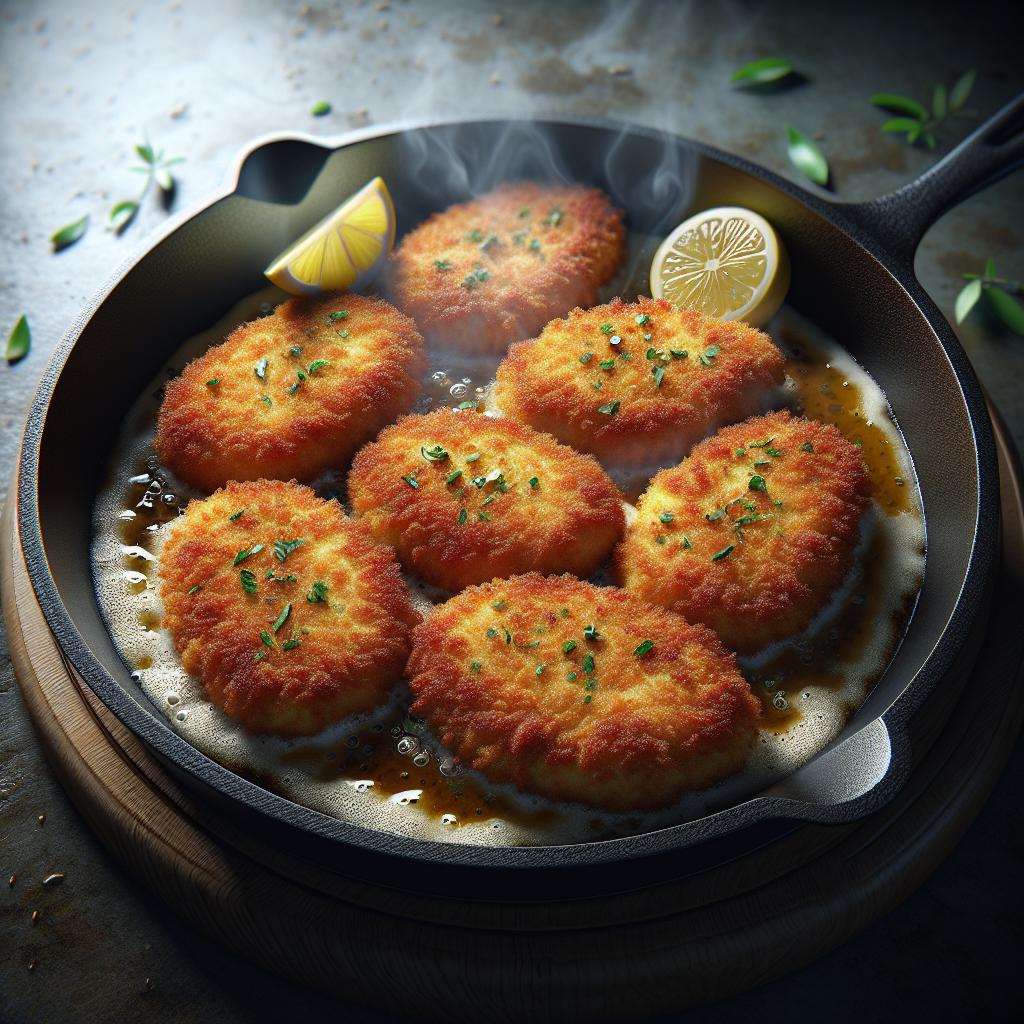 Chuletas de pollo empanadas