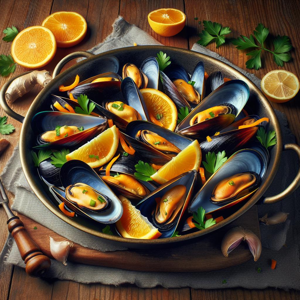 Cozze all'arancia e zenzero