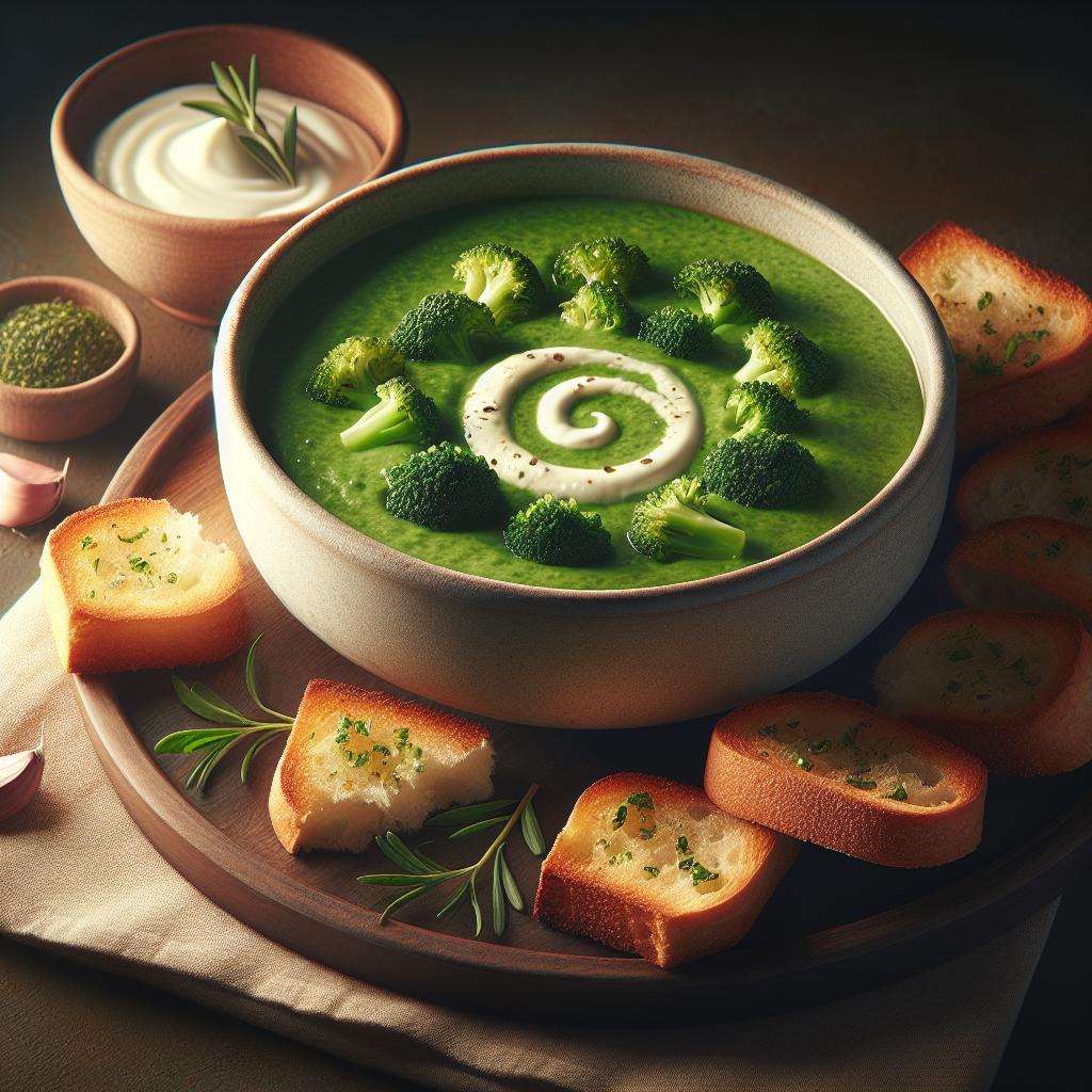 Crema de brócoli con picatostes crujientes