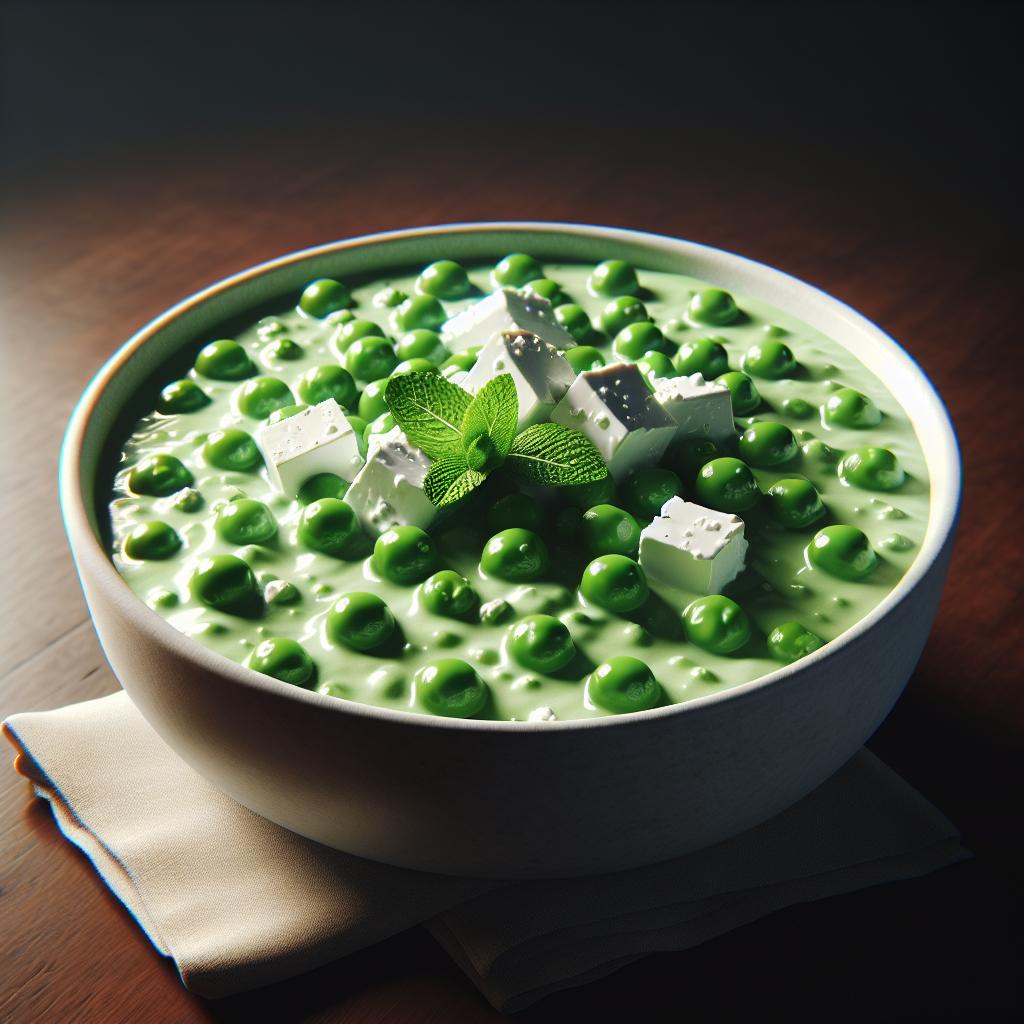 Crema fría de guisantes y feta