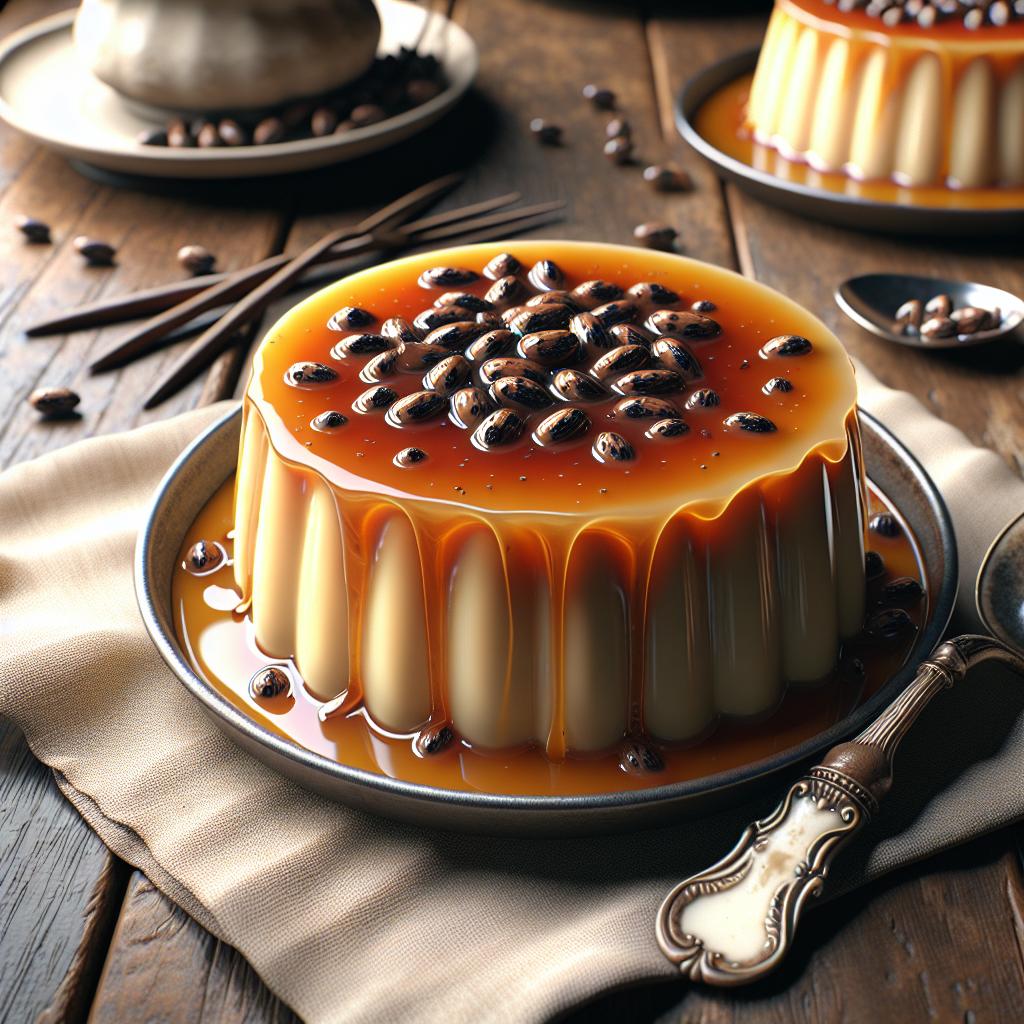 Creme caramel con habas de tonka